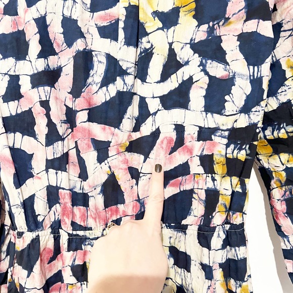 BUSAYO Collective Midi Shirtdress Front Button Closure Hi-Lo Hem Blue Size Small - Picture 11 of 11